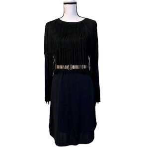 American Retro Fringe Blue Navy Dress